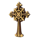 Beechwood Ornate Cross – Gold Accented Christian Wall Cross