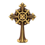 Beechwood Ornate Cross – Gold Accented Christian Wall Cross