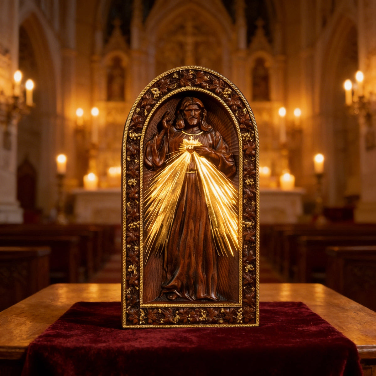Sacred Heart of Jesus desktop decor for Catholic prayer space