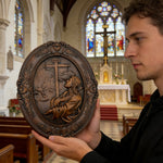 The Prayer in Gethsemane Solid Wood Carving: Find Steady Strength in His Sorrow - size and finish detail