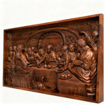 Last Supper Religious Carving Icons Gifts Wood Carving Religious Wood Wall Art - design detail