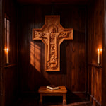 mokarve Ascension of Jesus wood carving cross - Christian gift presentation