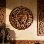 Lion Head Wooden Wall Art: Symbol of Christ the Lion of Judah - size and finish detail
