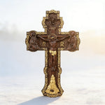 A Sacred Presence for Your Home: Hand-Carved Orthodox Cross - size and finish detail
