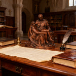 Michelangelo's Madonna and Child of Mercy Wooden Tabletop Arrangement - craftsmanship detail