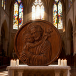 Joseph and Baby Jesus wood carving plaque - Father‘s day gift for Christian home decor and prayer spaces