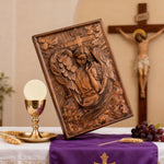 🌟 Archangel Chamuel Wood Carving – Angel of Peaceful Relationships 🌟 - design detail