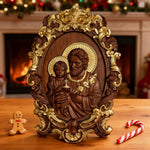 “St. Joseph & Child Jesus” Hand-Carved Wood Icon – A Timeless Christian Gift for Father’s Day & Faithful - craftsmanship detail