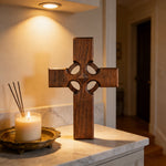 Irish Celtic Cross Wooden Hand Carved Cross for Wall Decor, Religious Gift Cross - craftsmanship detail