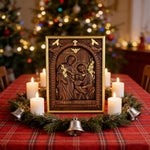 Beechwood Holy Family Wall Hanging: Carving Devotion in Wood, Bringing Sacred Warmth - size and finish detail