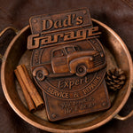 Dad's Garage Wooden Wall Sign: The Perfect Tribute to His Go-To Space - Christian gift presentation