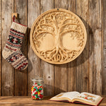 Tree of Life Wood Wall Art Decor Best Christmas Gift - With Free Stand - product view