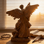 Boxwood Archangel Michael Carving: A Christmas Gift of Divine Protection - Christian gift presentation