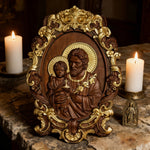“St. Joseph & Child Jesus” Hand-Carved Wood Icon – A Timeless Christian Gift for Father’s Day & Faithful Homes for Christian home...
