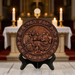 The Last Supper Round Wooden Sculpture - side view