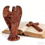Metatron Angel Cube Beechwood Guardian Ornament: Soulful Resonance of Faith and Art - size and finish detail