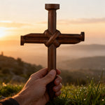 Nail Cross Wooden Wall Art: A Christian Symbol of Sacrifice & Redemption - side view