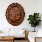 The Prayer in Gethsemane Solid Wood Carving: Find Steady Strength in His Sorrow - side view