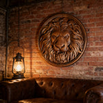 Lion Head Wooden Wall Art: Symbol of Christ the Lion of Judah - design detail