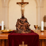 Michelangelo's Madonna and Child of Mercy Wooden Tabletop Arrangement - side view