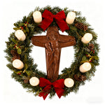 🕯 Joan of Arc Cross Wood Carving – Our Lady of Sorrows / Crucifix - design detail