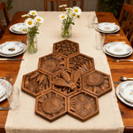 “Bee & Honeycomb” Hand-Carved Wood Wall Art – A Christian Symbol of Diligence & Divine Provision - side view