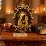Mother Mary with Baby Jesus Wood Carving Decor - Christian gift presentation