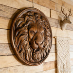 Lion Head Wooden Wall Art: Symbol of Christ the Lion of Judah - Christian gift presentation