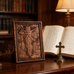 Natural Ash Wood Magician Carved Art: Whimsy Woven in Warm Wood - product view
