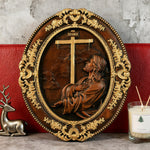 Jesus Hill Garden Prayer Plaque Wood Carving - product view