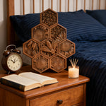 “Bee & Honeycomb” Hand-Carved Wood Wall Art – A Christian Symbol of Diligence & Divine Provision - craftsmanship detail
