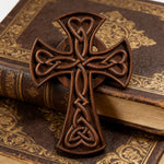 Celtic Love Cross Wood Wall Decor - size and finish detail