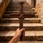 Nail Cross Wooden Wall Art: A Christian Symbol of Sacrifice & Redemption - side view