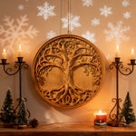 Tree of Life Wood Wall Art Decor Best Christmas Gift - With Free Stand - design detail