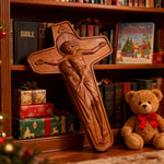 🕯 Joan of Arc Cross Wood Carving – Our Lady of Sorrows / Crucifix - side view