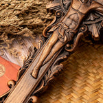 Ash wood Crucifix wood carving Crucifx ，Jesus Christ, wooden Cross gift of love - mokarve