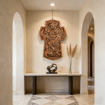 Archangel Michael Hand-Carved Ashwood Cross Plaque - size and finish detail