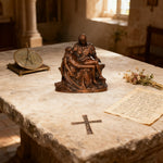 Michelangelo's Madonna and Child of Mercy Wooden Tabletop Arrangement - design detail
