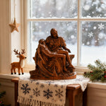 Michelangelo's Madonna and Child of Mercy Wooden Tabletop Arrangement - size and finish detail