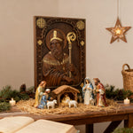 Saint Patrick Wood Carved Icon - craftsmanship detail