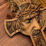 Jesus Holy Crown of Thorns Wood Cross, Christ delivered us from the curse of sin - mokarve