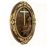 Jesus Hill Garden Prayer Plaque Wood Carving - size and finish detail