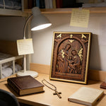Beechwood Holy Family Wall Hanging: Carving Devotion in Wood, Bringing Sacred Warmth - product view