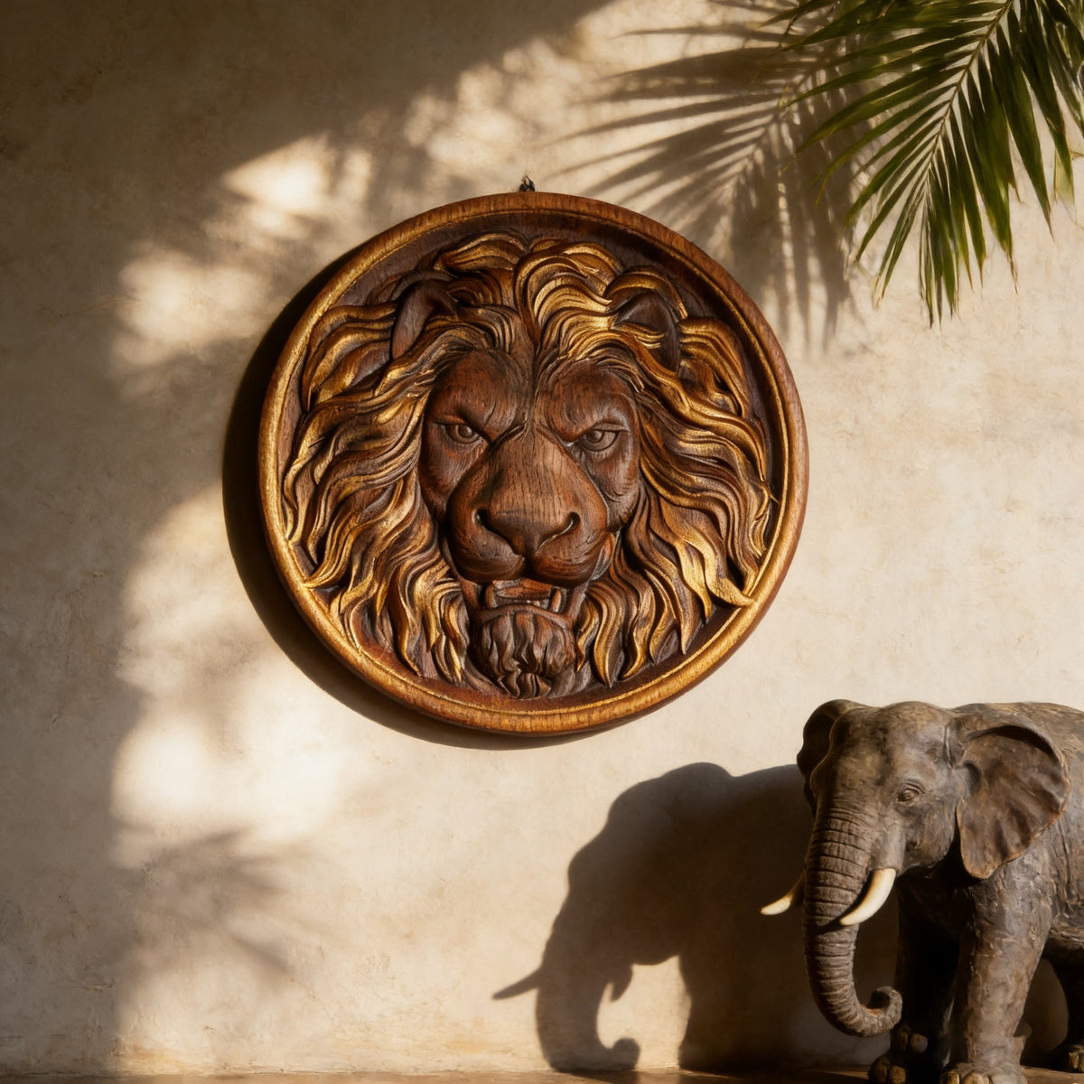 Lion Head Wooden Wall Art: Symbol of Christ the Lion of Judah - Christian gift presentation