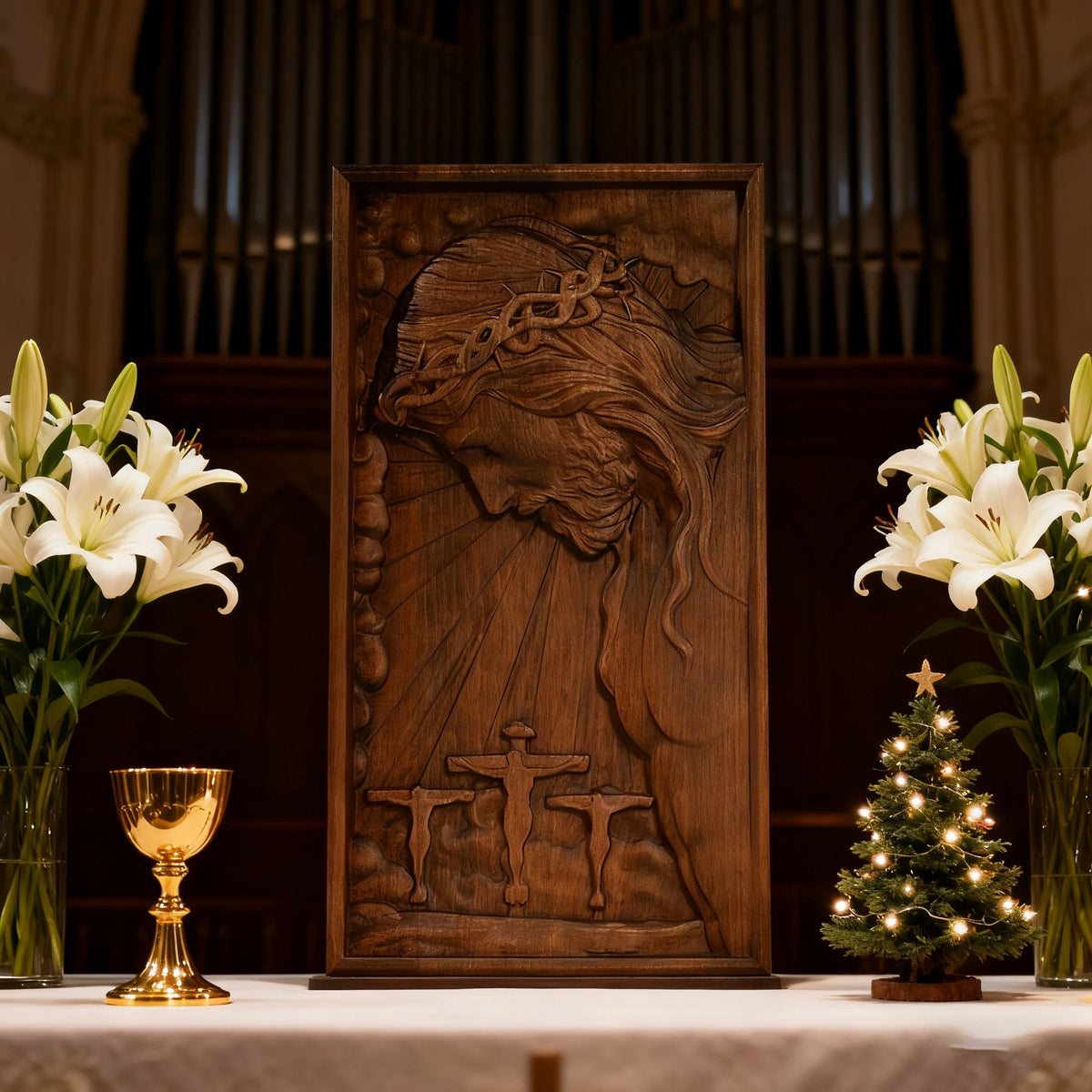 Plaque commemorating Good Friday, remembering the meaning of Jesus' crucifixion - size and finish detail