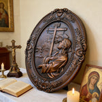 The Prayer in Gethsemane Solid Wood Carving: Find Steady Strength in His Sorrow - design detail