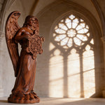 Metatron Angel Cube Beechwood Guardian Ornament: Soulful Resonance of Faith and Art - design detail