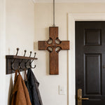 Irish Celtic Cross Wooden Hand Carved Cross for Wall Decor, Religious Gift Cross - product view