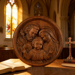 Holy Family Wooden Plaque: A Christian Symbol of Love, Faith, & Family for Christian home prayer space
