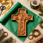 mokarve Ascension of Jesus wood carving cross - craftsmanship detail